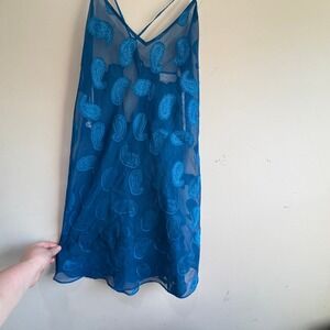 Vintage Inner Most Paisley Chemise Nightgown Women Medium Sheer Flowy Indie